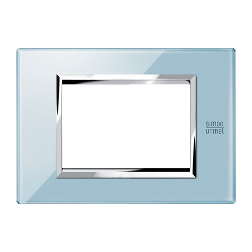 URMET 13003.AZ PLACCA 3 MODULI VETRO AZZURRO CIELO