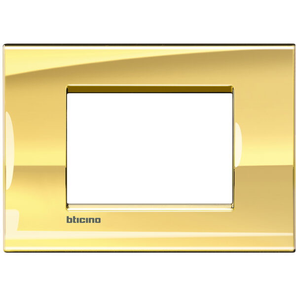 BTICINO LNA4803OA placca quadra 3 moduli - oro freddo - materiale metallo