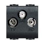 BTICINO L4210D Bticino L4210D living light presa coassiale TV-RD-SAT 2 moduli colore Antracite