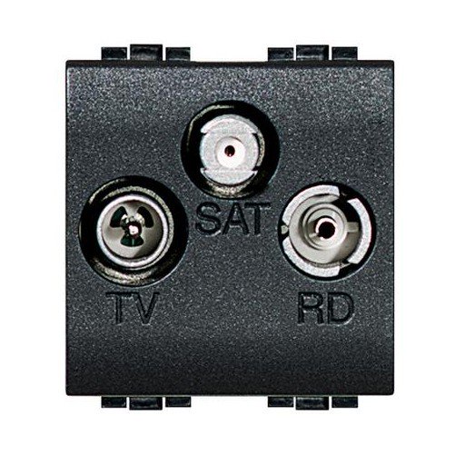 BTICINO L4210D Bticino L4210D living light presa coassiale TV-RD-SAT 2 moduli colore Antracite