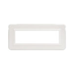 AVE 44P07B Placca Personal S44, colore bianco lucido - con cornicetta - 7 Moduli