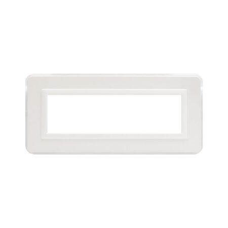 AVE 44P07B Placca Personal S44, colore bianco lucido - con cornicetta - 7 Moduli