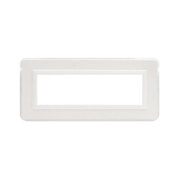 AVE 44P07B Placca Personal S44, colore bianco lucido - con cornicetta - 7 Moduli