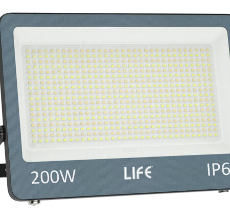 LIFE 39.9FA620CFN PROIETTORE GRIGIO IP66, LED 200W, 110°, 3000K/4000K/6500K, 220-240Vac, LM20000