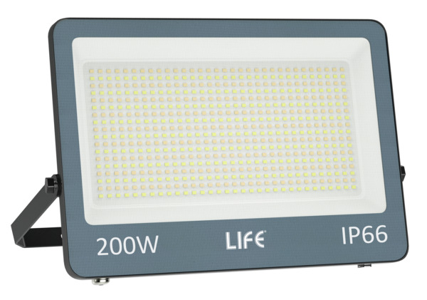 LIFE 39.9FA620CFN PROIETTORE GRIGIO IP66, LED 200W, 110°, 3000K/4000K/6500K, 220-240Vac, LM20000
